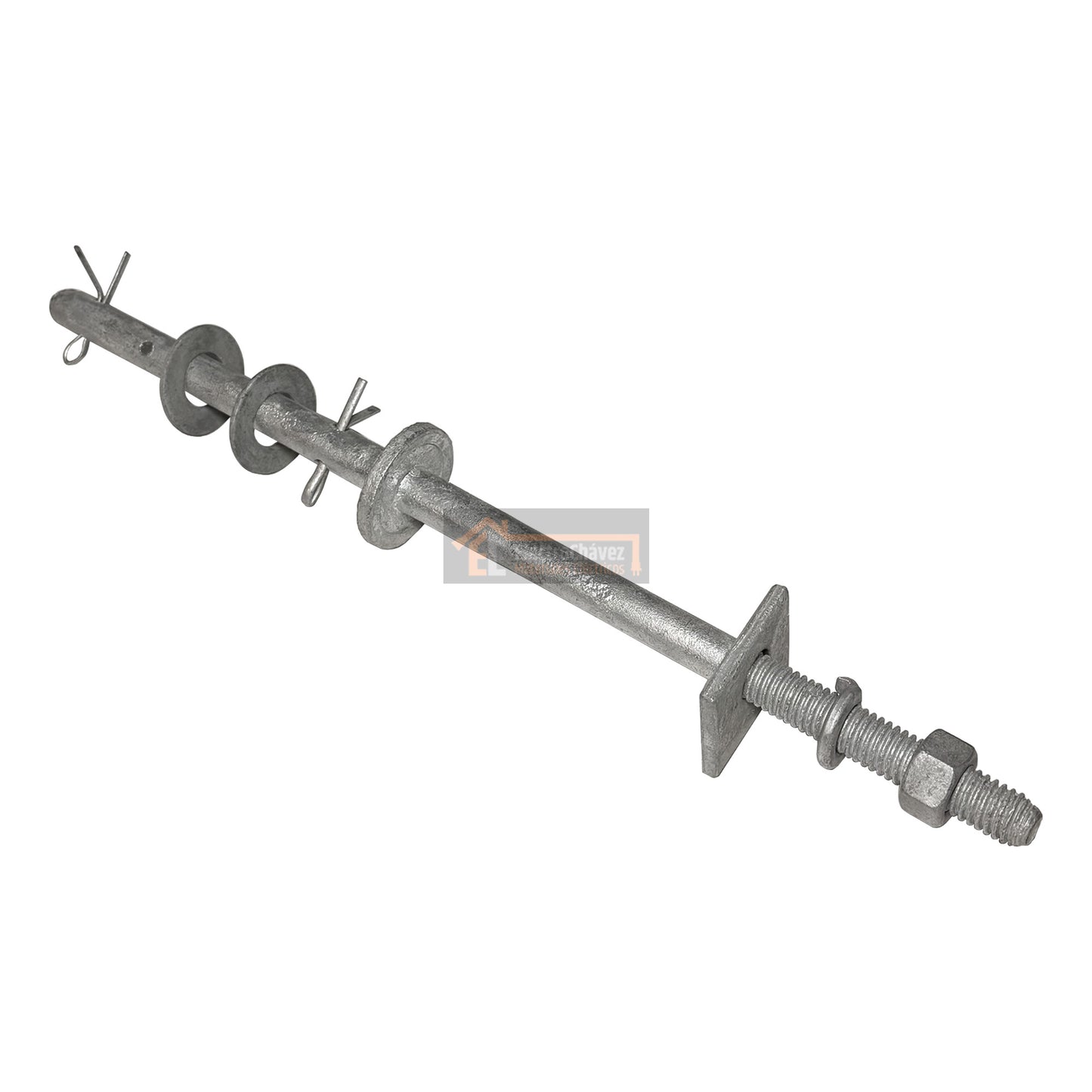 Soporte Paso Corto 1/2 x 321mm de 1 Vía Acero Galvanizado con Tuerca