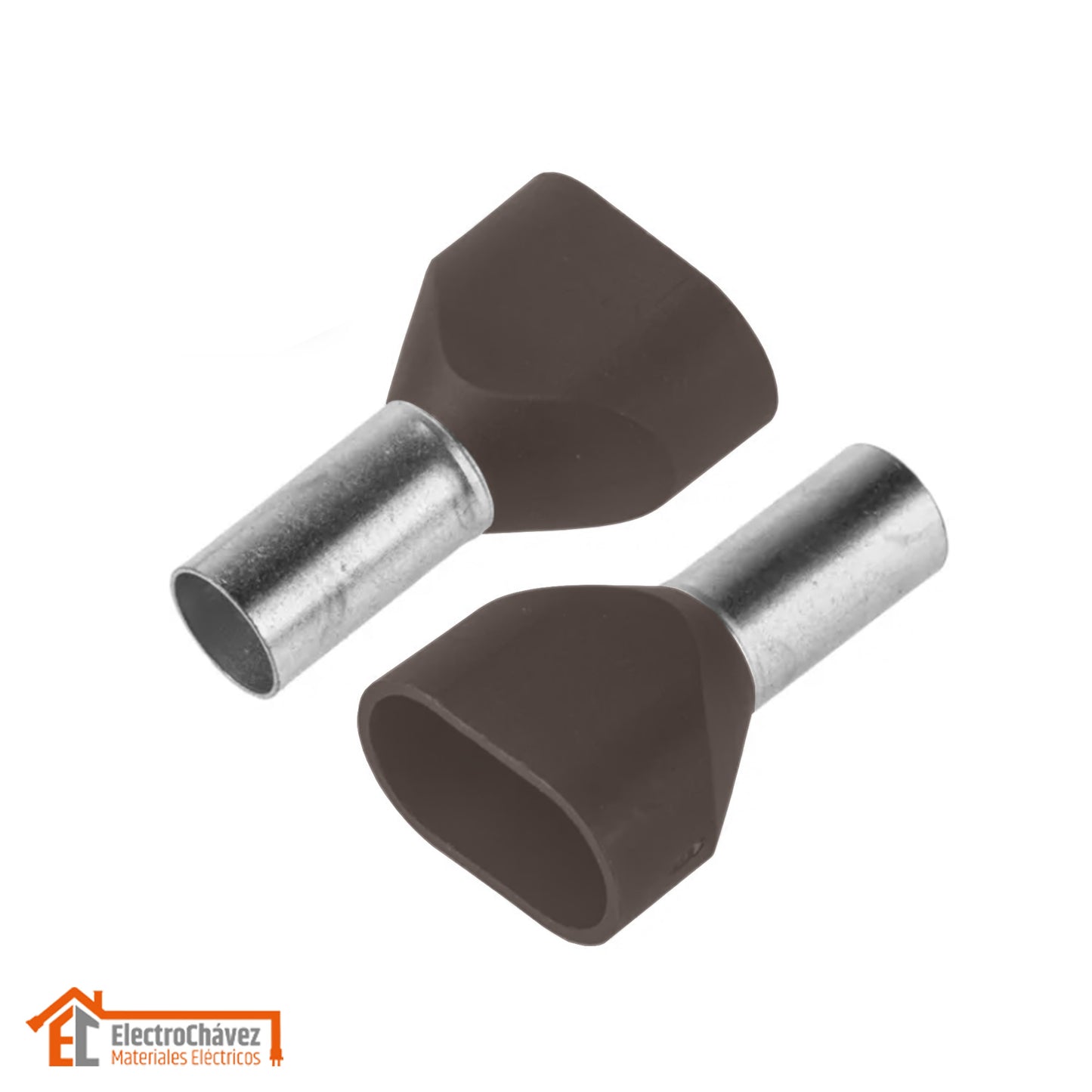 Terminal Ferrul Doble Aislado 8 awg / 10 mm Café (20 unidades)