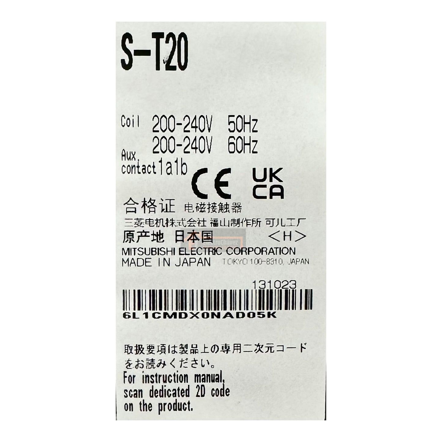 Contactor S-T20 / 3p + 1no + 1nc Trifásico Bobina 220v - Mitsubishi