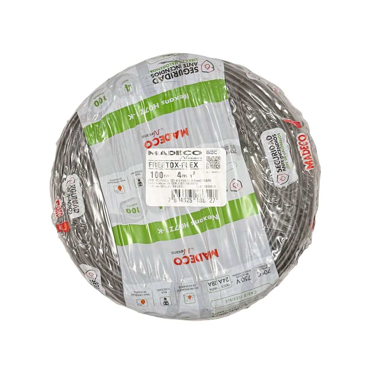 Cable Certificado Evaflex 4mm² Libre De Halógeno (h07z1-k) por 100 metros