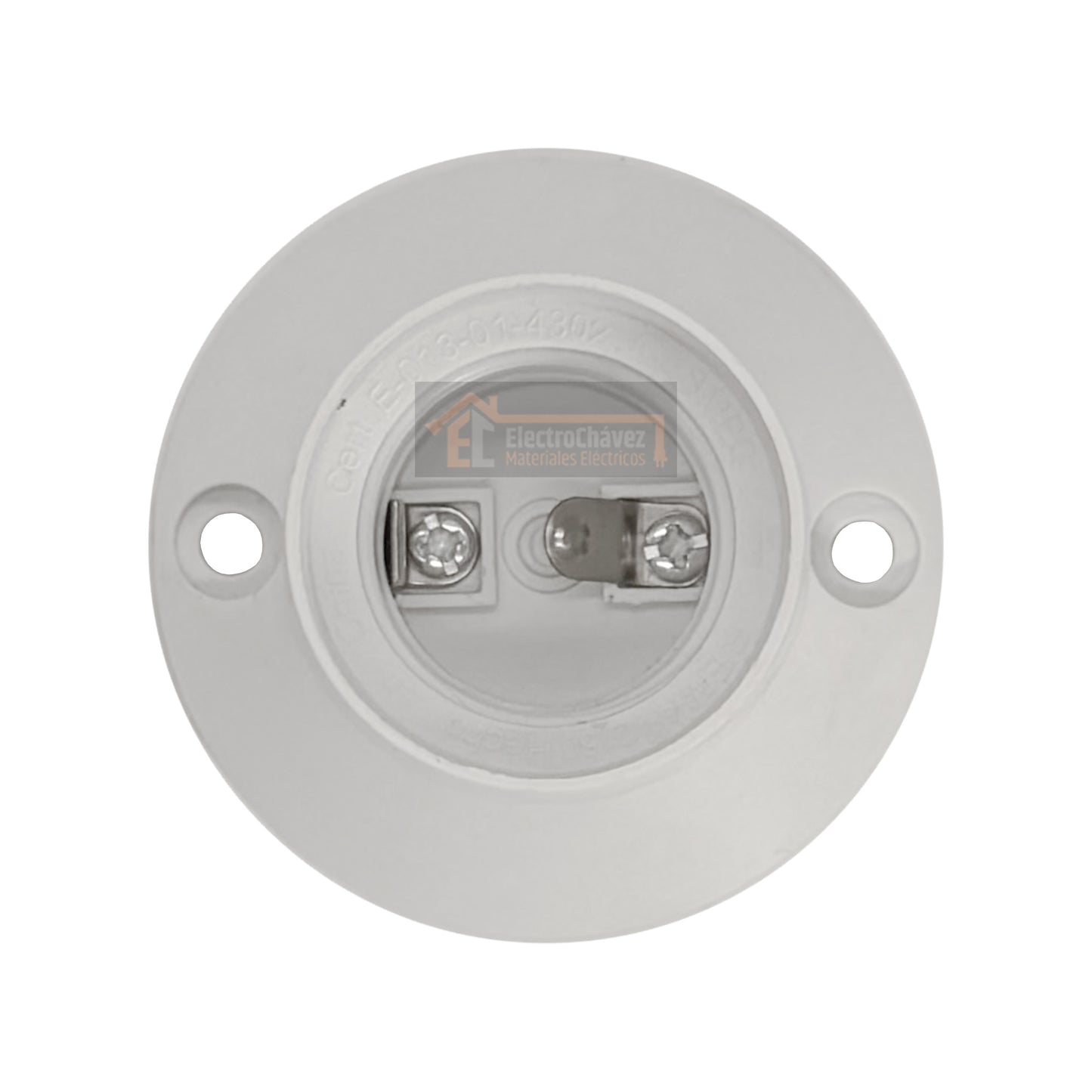 Base Recta Portalámpara Sobrepuesta E-27 Blanco