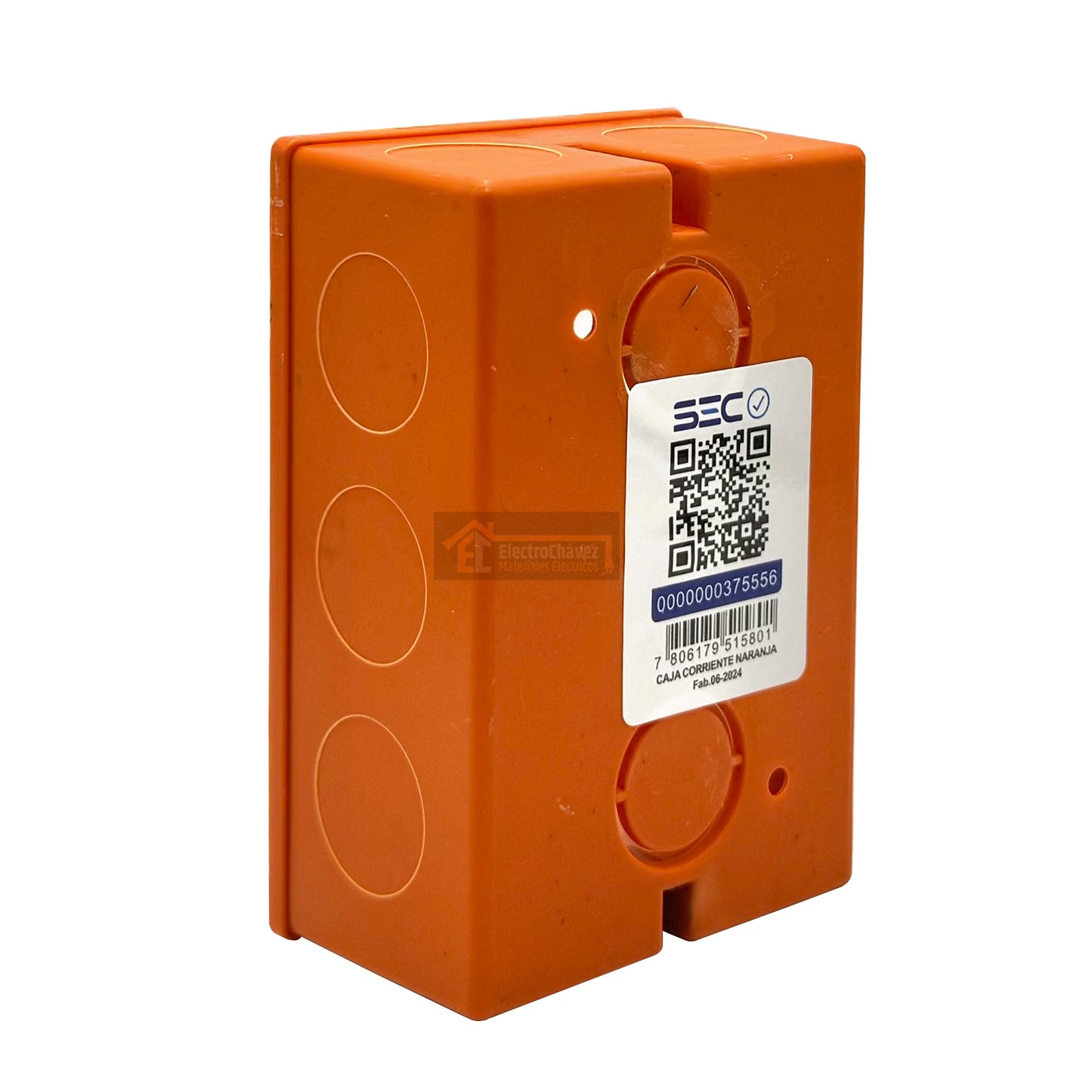 Caja Distribución Embutida Eléctrica Pvc Tabique Naranja