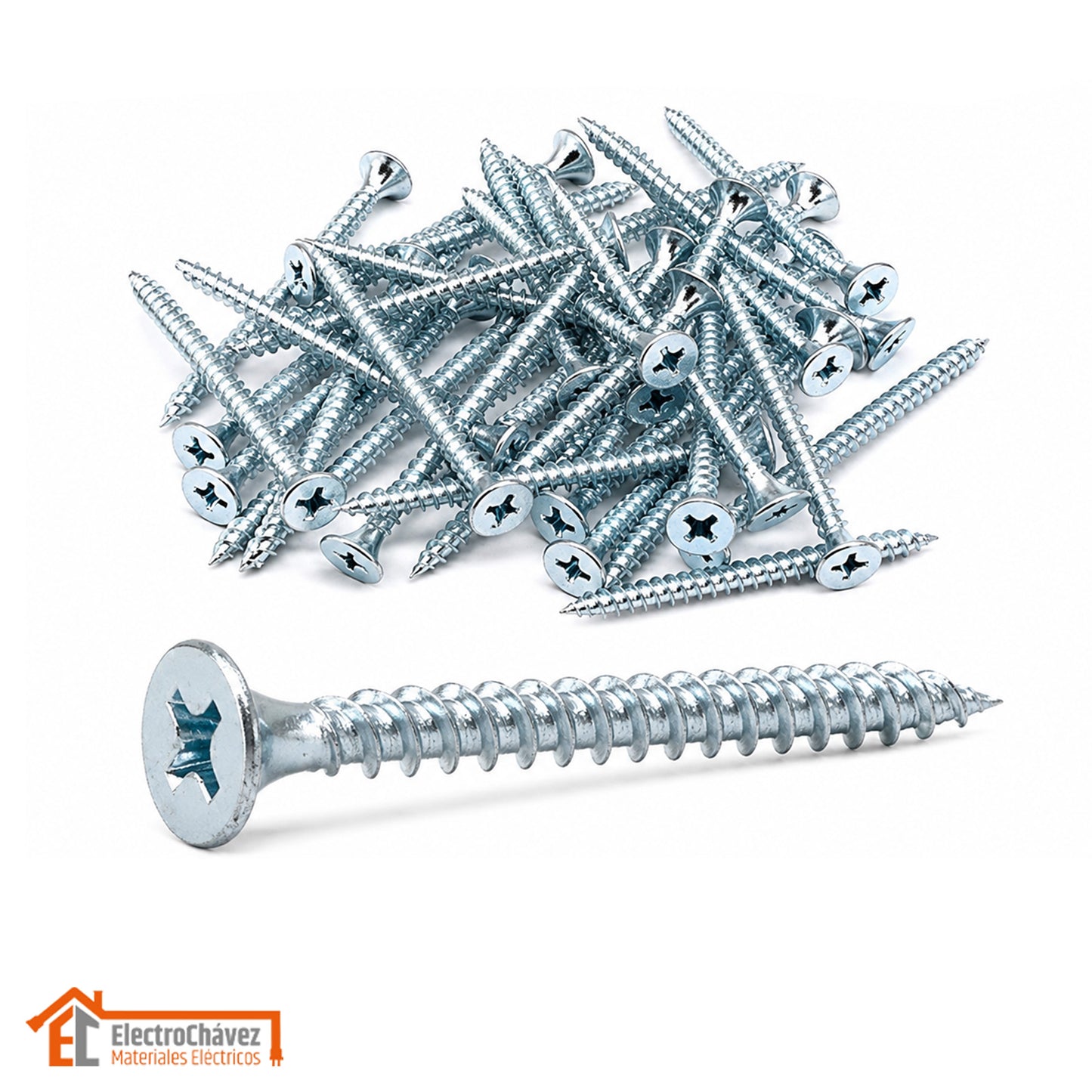 Tornillo Volcanita 6x1 1/4" Madera Drywall Punta Fina (100 Unidades)