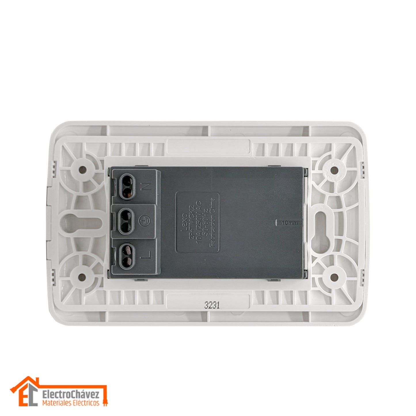 Enchufe Embutido Duplex 2p+t 10a blanco Armado - Lexo