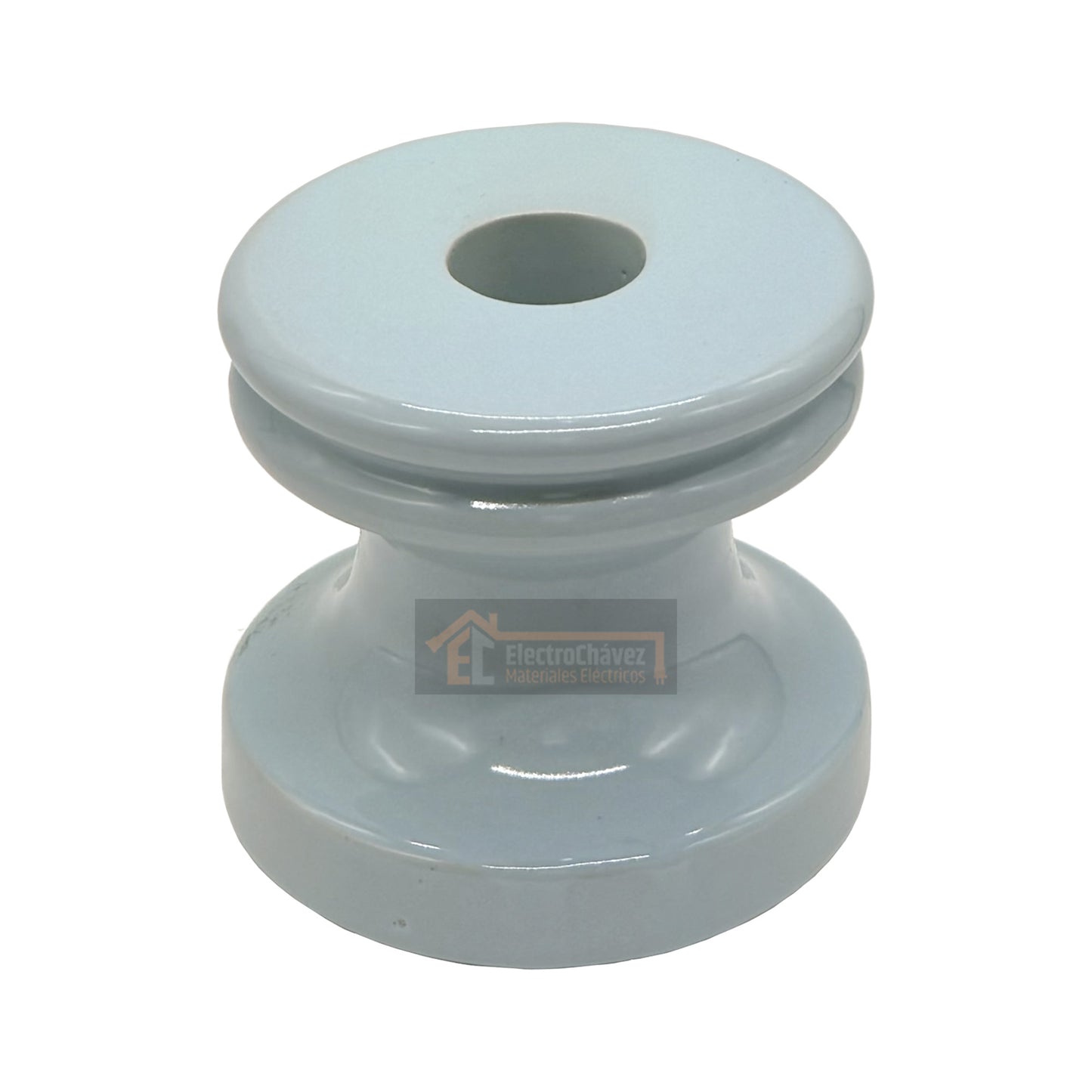 Aislador Carrete 79 mm Loza / Porcelana Grande