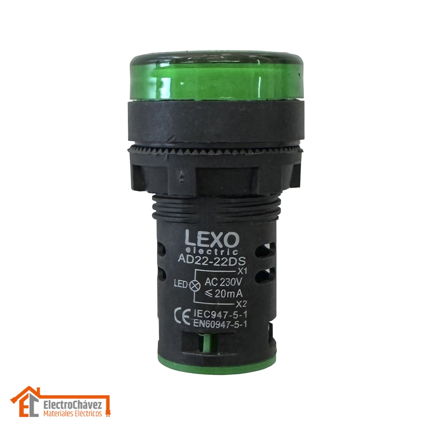 Luz Piloto Led 22mm 220v Ip67 (Verde)
