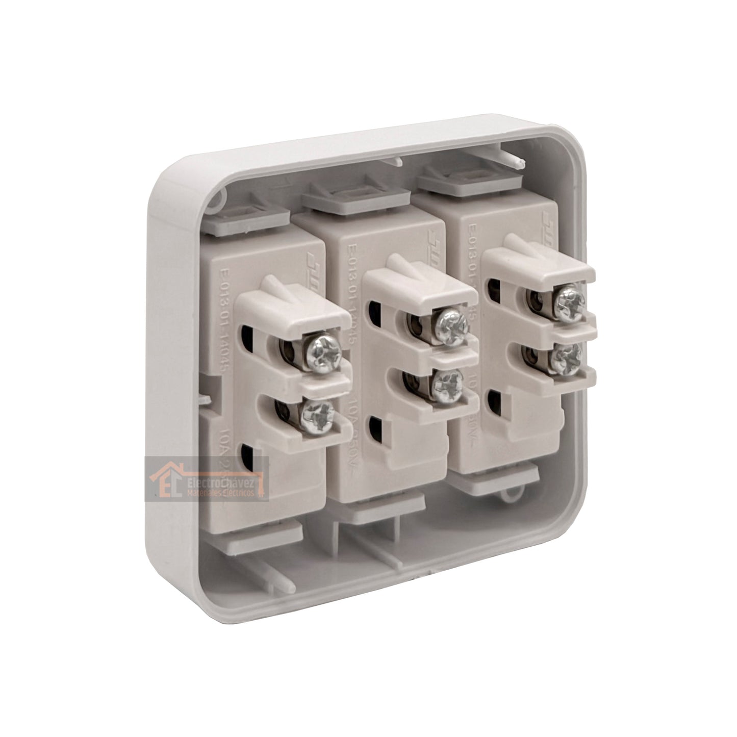Casquete Interruptor sobrepuesto triple 9/32 10a blanco - Mec