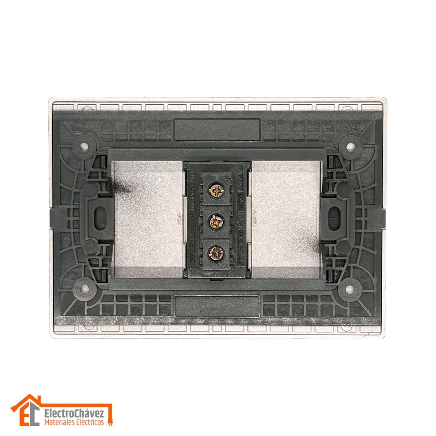 Enchufe Embutido Simple 2p+t 10a Silver Andes Armado Metal - Lexo