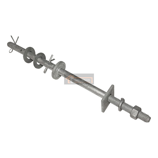 Soporte Paso Corto 1/2 x 321mm de 1 Vía Acero Galvanizado con Tuerca