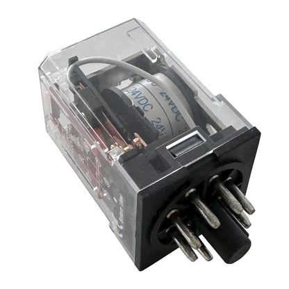 Mini Relé 8 Pin 10A 24V DC Encapsulado + Base Riel Din - CHINT