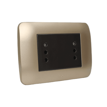 Enchufe Embutido Duplex 2p+t 10a Café / Titanio Armado - Lexo