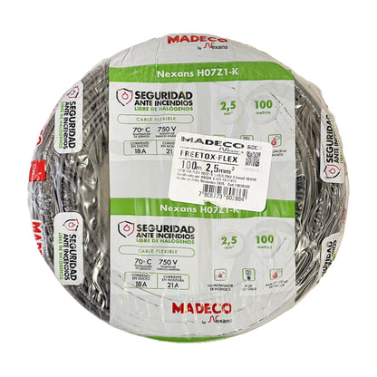 Cable Certificado Evaflex 2,5 mm² Libre De Halógeno (h07z1-k) por 100 metros