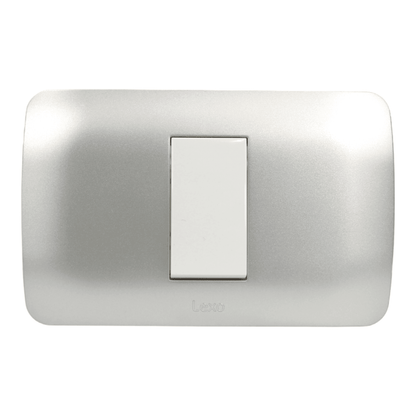 Interruptor Embutido Simple 9/12 10a blanco / Plata Armado - Lexo