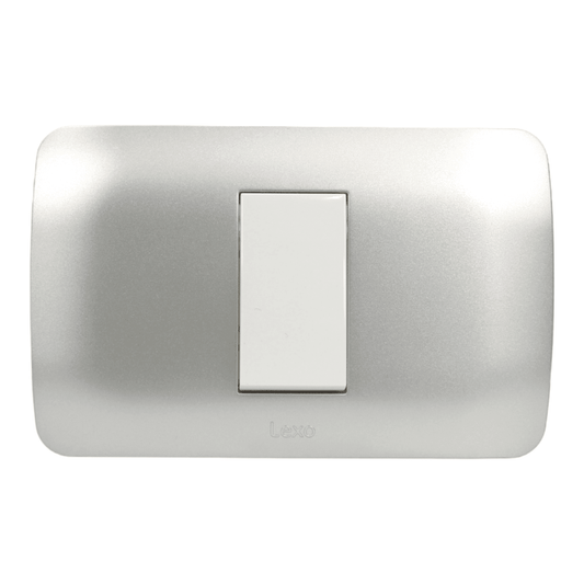 Interruptor Embutido Simple 9/12 10a blanco / Plata Armado - Lexo