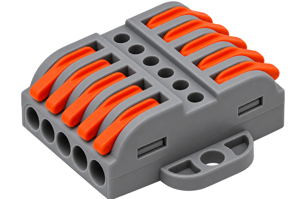 Conector Rápido Palanca Doble 5 Polos Para Cables 0,5 - 4mm