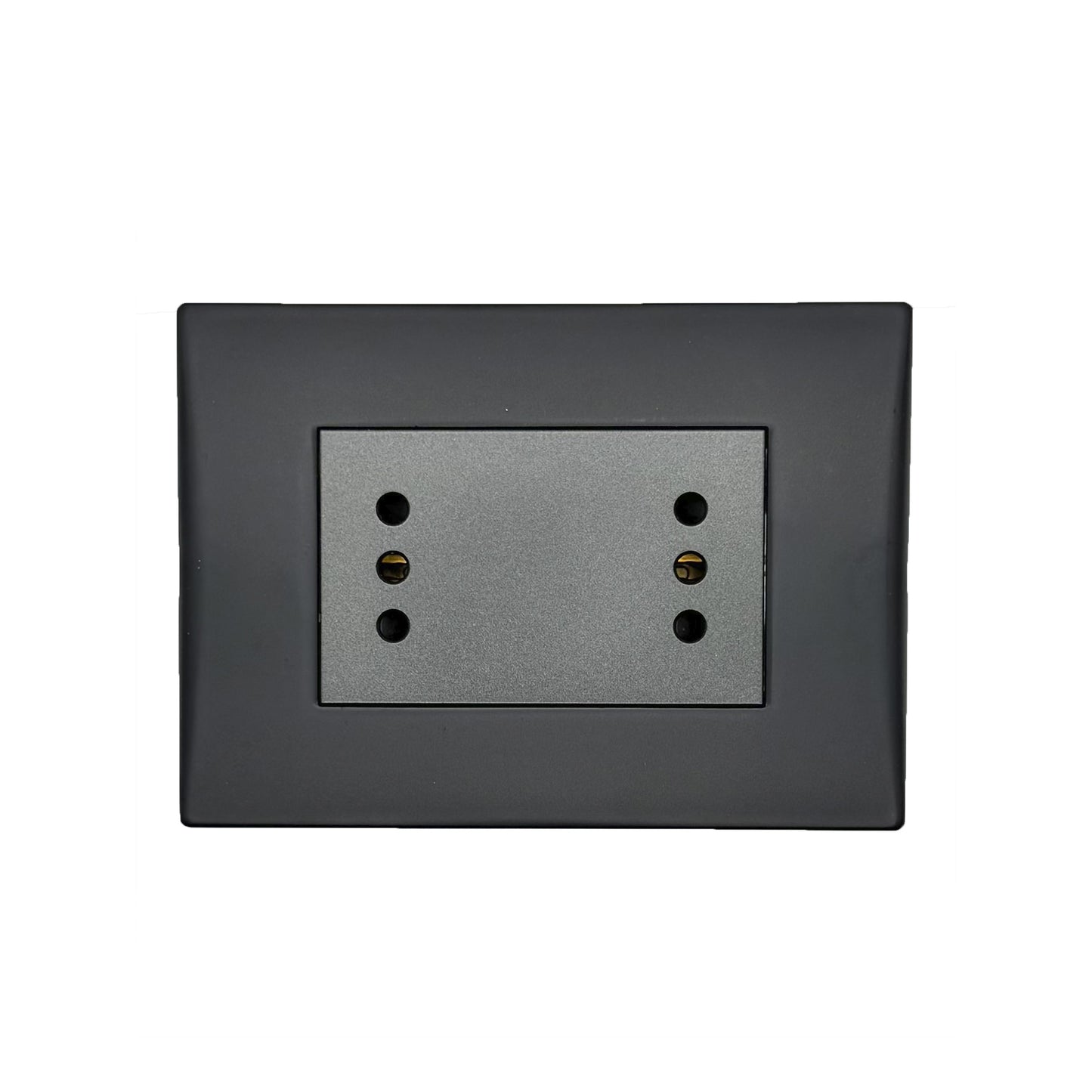 Enchufe Embutido Duplex 2p+t 10a Black Andes Armado Metal - Lexo