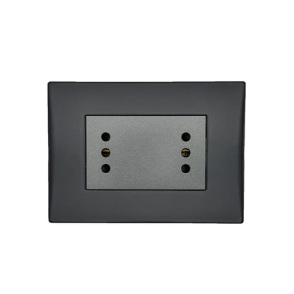 Enchufe Embutido Duplex 2p+t 10a Black Andes Armado Metal - Lexo