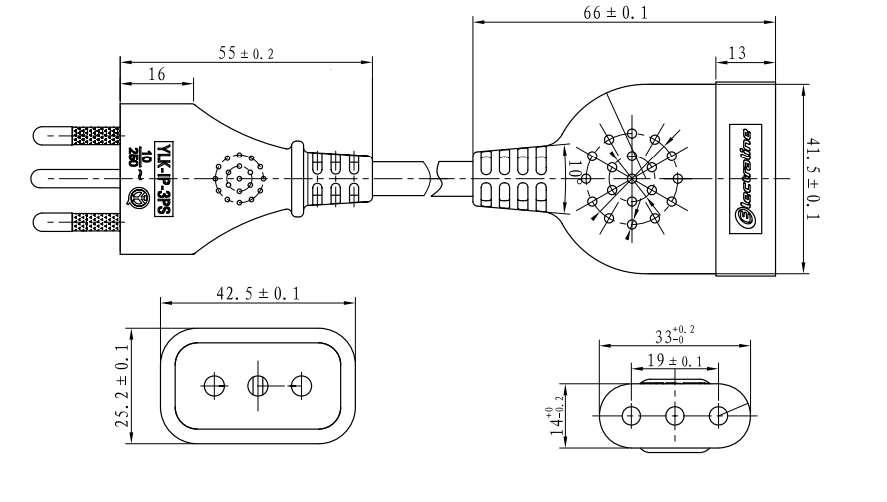 Alargador Extensión Eléctrico Simple Industrial 5 Metros Certificado - Lexo