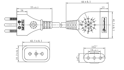 Alargador Extensión Eléctrico Simple Industrial 5 Metros Certificado - Lexo