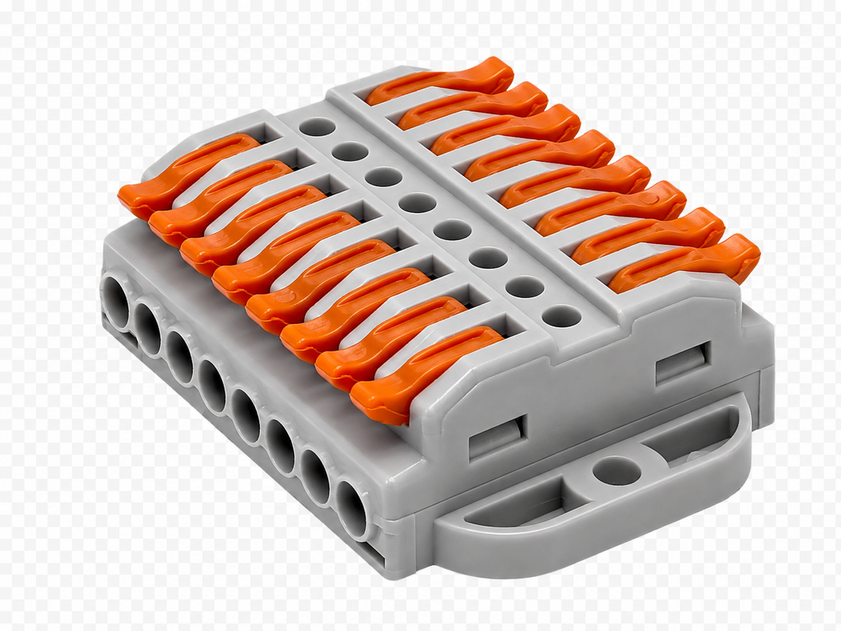 Conector Rápido Palanca Doble 8 Polos Para Cables 0,5 - 4mm