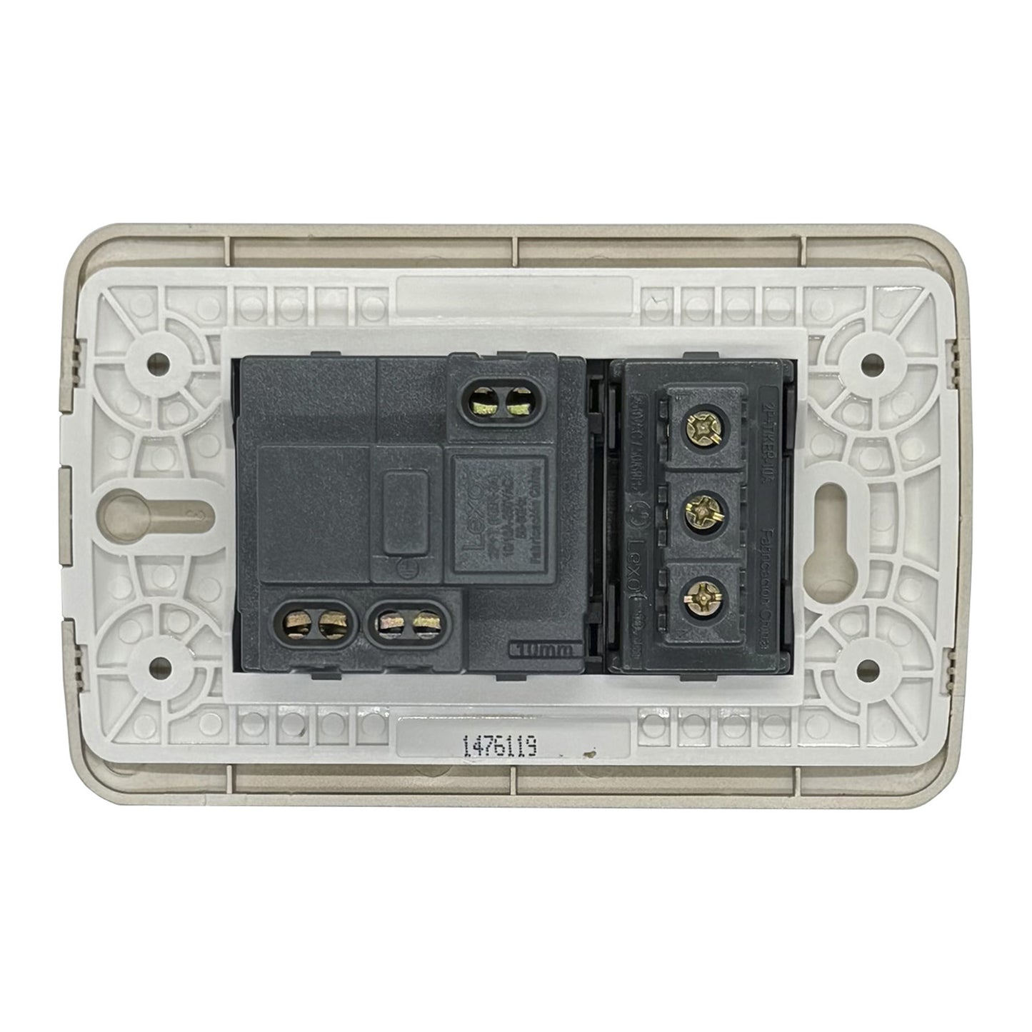 Enchufe Embutido Simple 10a + Enchufe Schuko 10/16a Café / Titanio Armado - Lexo