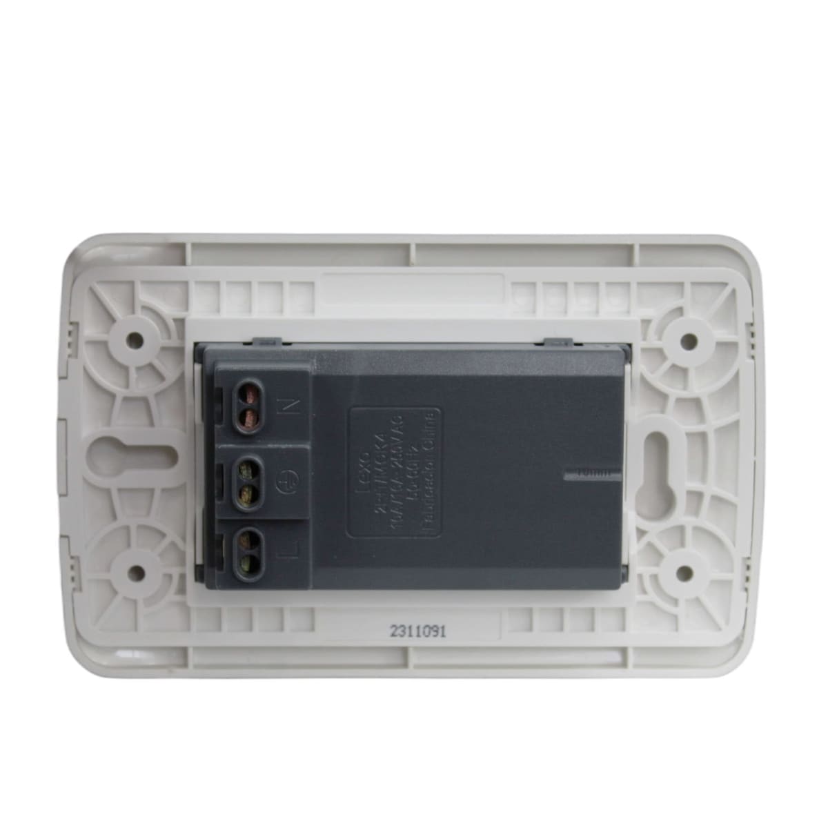 Enchufe Embutido Duplex 2p+t 16a Blanco / Plata Armado - Lexo