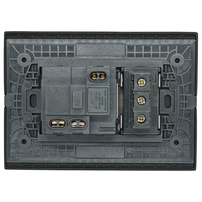 Enchufe Embutido Simple 10a + Enchufe Schuko 10/16a Black Andes Armado Metal - Lexo