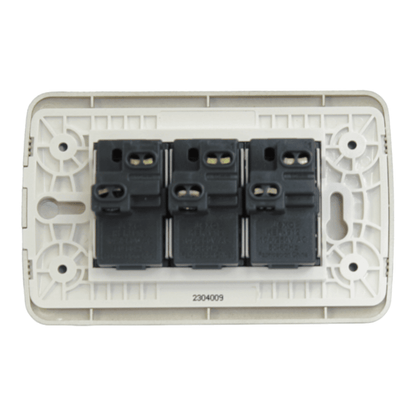 Interruptor Embutido triple 9/32 10a café / titanio Armado - Lexo