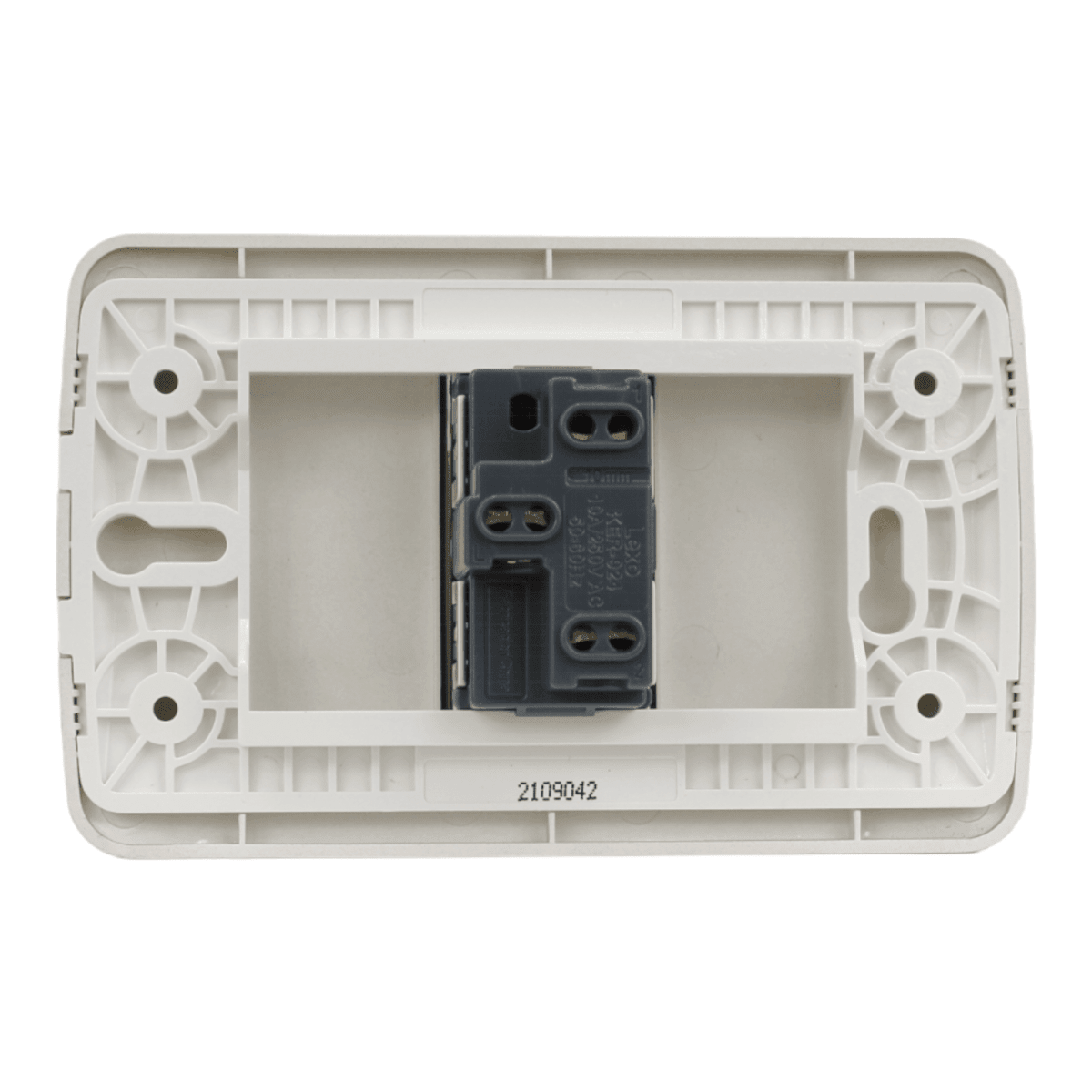 Enchufe Embutido Simple 2p+t 10a café / titanio Armado - Lexo