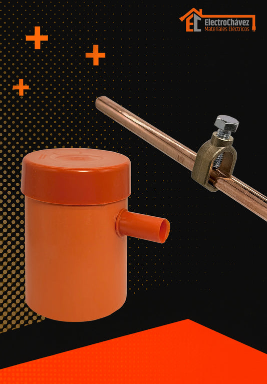 Pack Barra Tierra 1mt + Conector Bronce + Cámara Registro 160mm