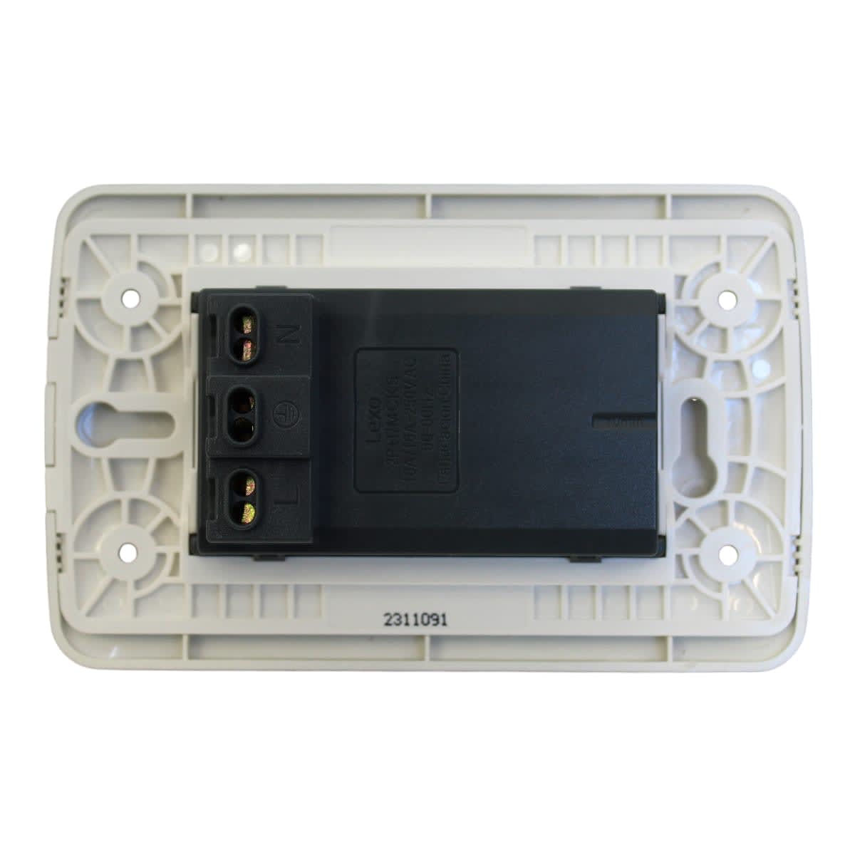 Enchufe Embutido Tríplex 2p+t 16a Blanco / Plata Armado - Lexo