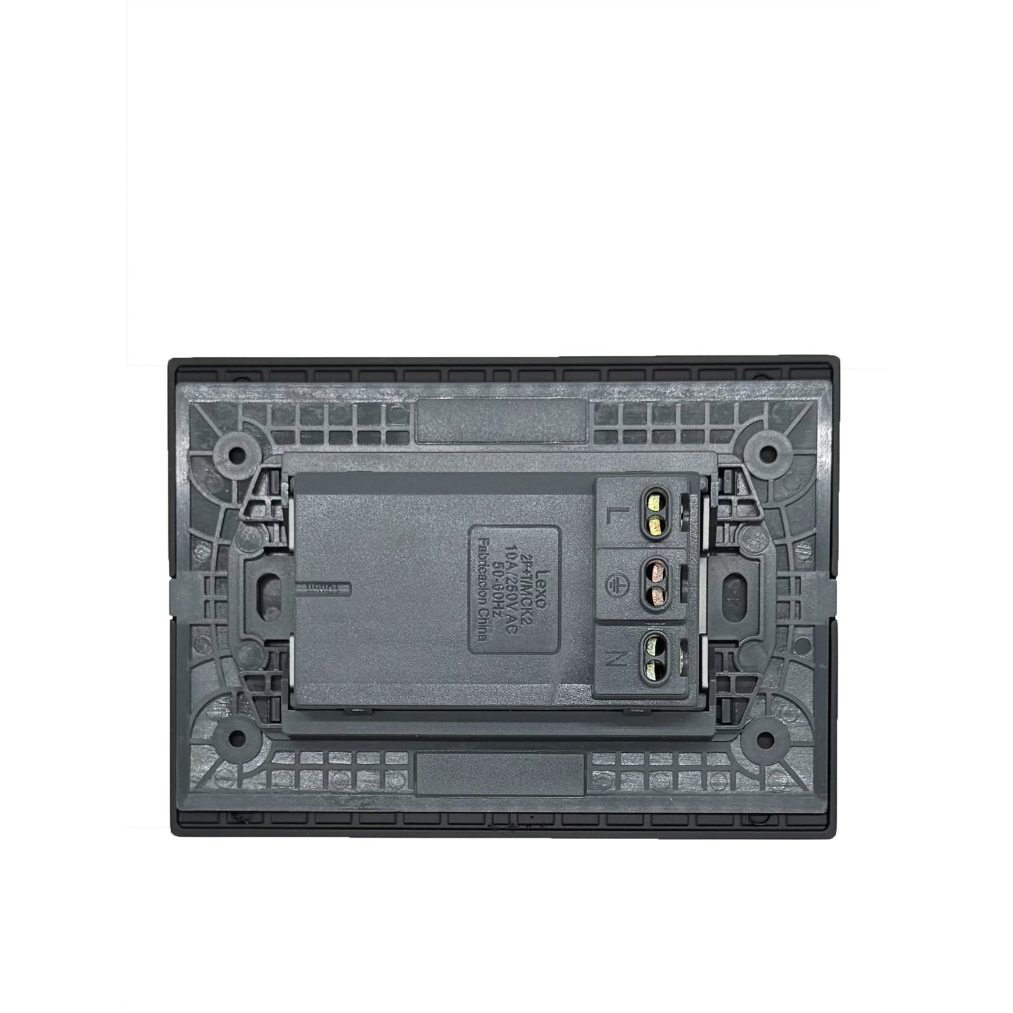 Enchufe Embutido Duplex 2p+t 10a Black Andes Armado Metal - Lexo