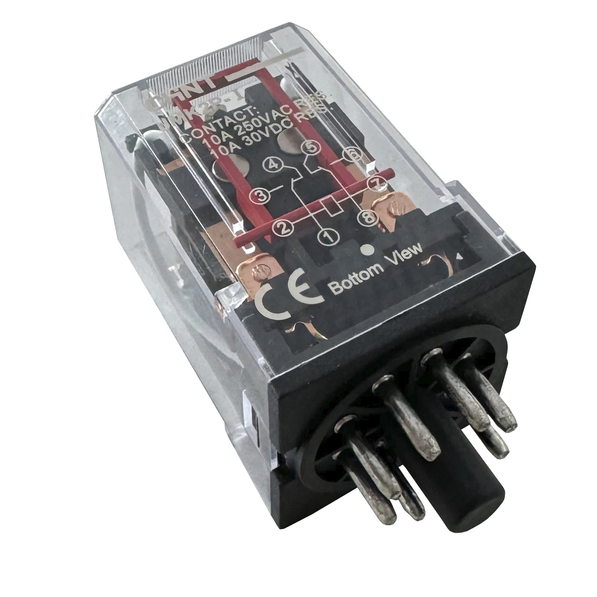Mini Relé 8 Pin 10A 24V DC Encapsulado + Base Riel Din - CHINT