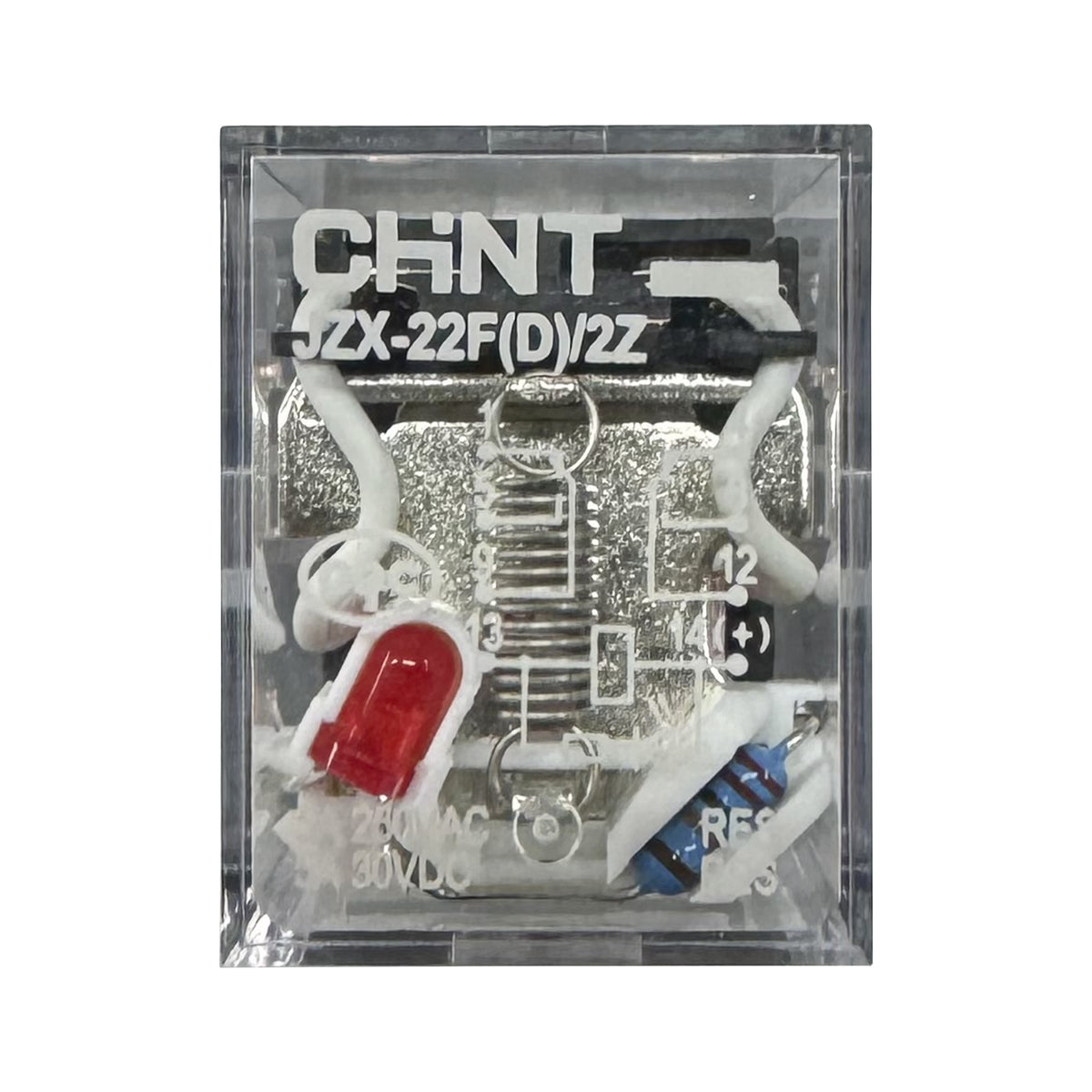 Mini Relé 8 Pin 5A 220V AC Encapsulado + Base Riel Din - CHINT