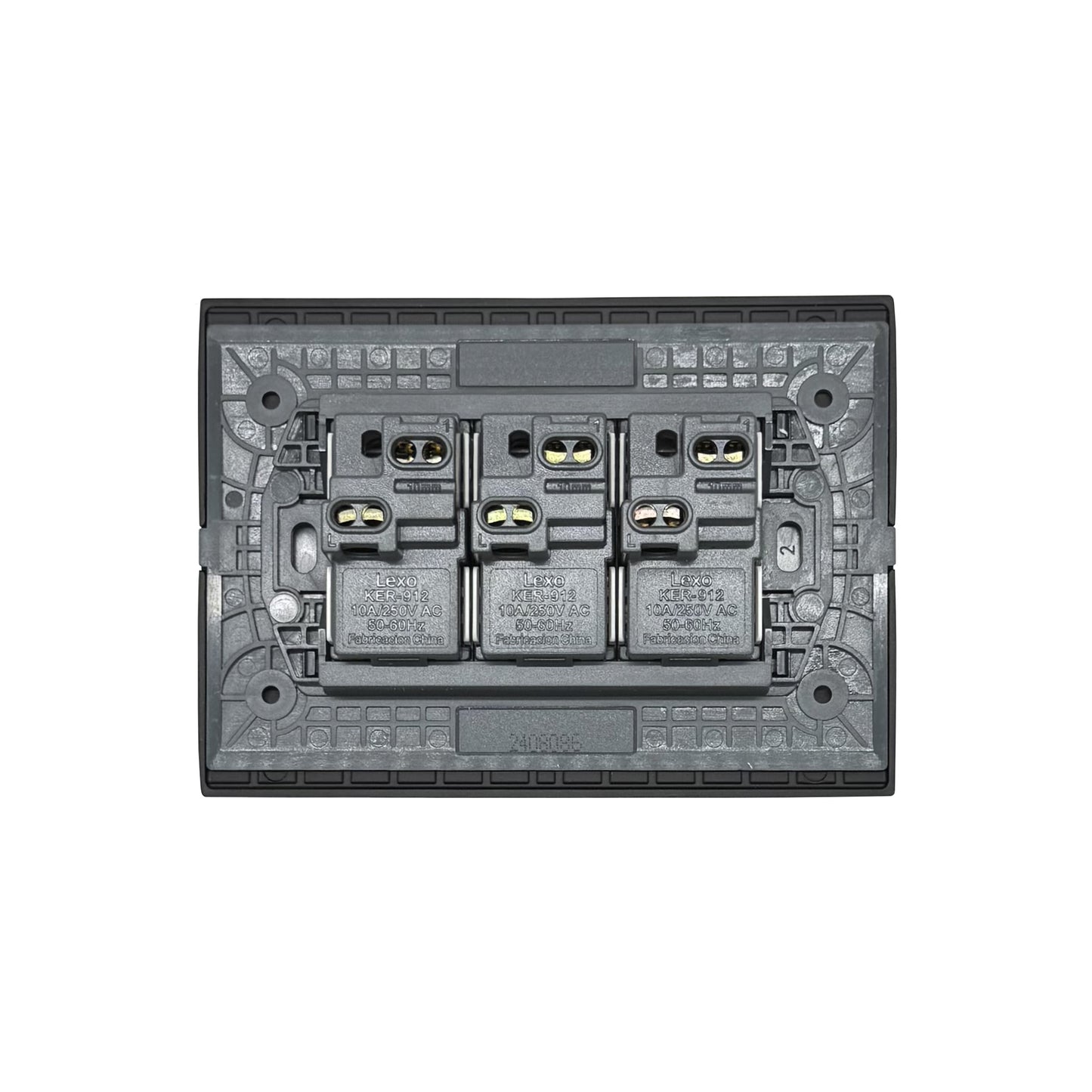 Interruptor Embutido Triple 9/32 10a Black Andes Armado Metal - Lexo