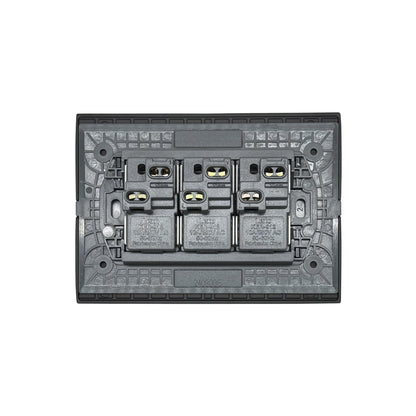 Interruptor Embutido Triple 9/32 10a Black Andes Armado Metal - Lexo