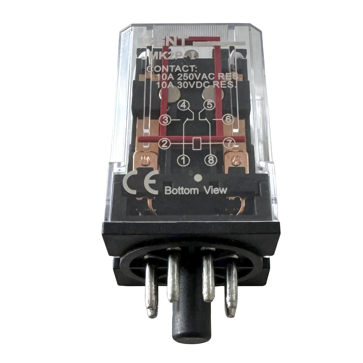 Mini Relé 8 Pin 10A 24V DC Encapsulado + Base Riel Din - CHINT