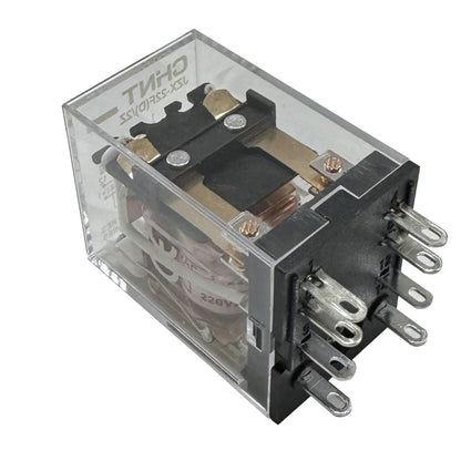 Mini Relé 8 Pin 5A 220V AC Encapsulado + Base Riel Din - CHINT