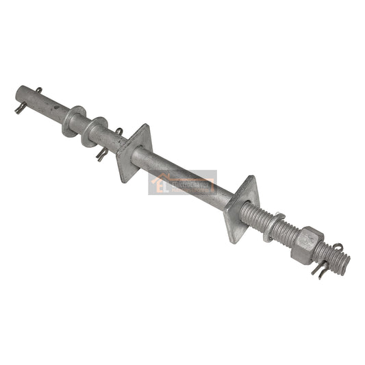 Soporte Paso Corto 5/8 x 321mm de 1 Vía Acero Galvanizado con Tuerca