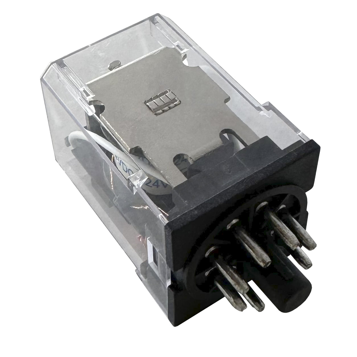 Mini Relé 8 Pin 10A 24V AC Encapsulado + Base Riel Din - CHINT