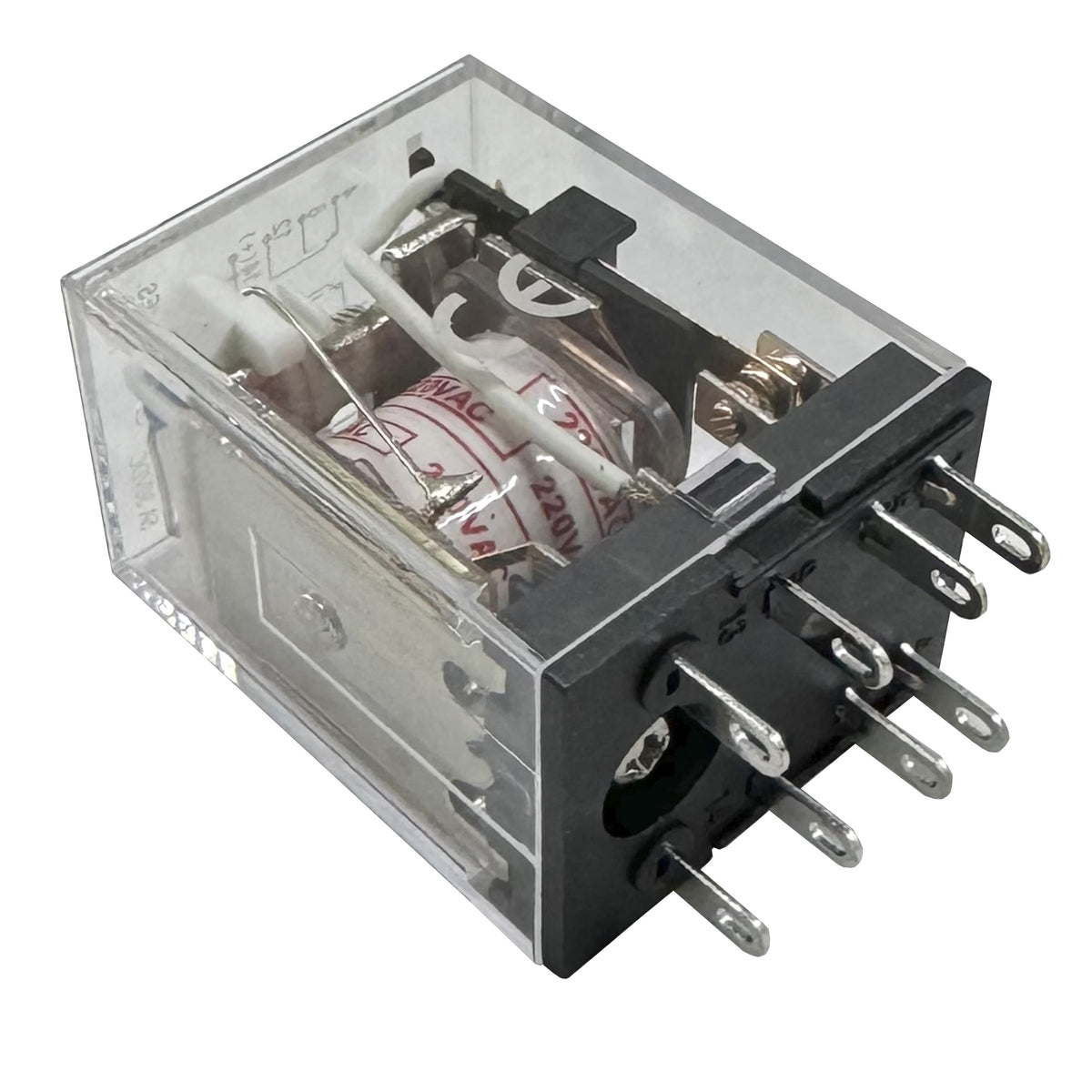 Mini Relé 8 Pin 5A 220V AC Encapsulado + Base Riel Din - CHINT