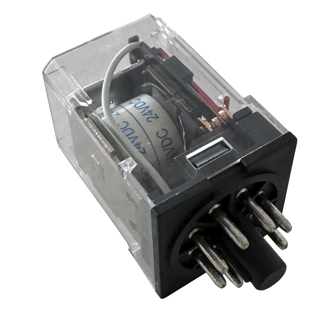 Mini Relé 8 Pin 10A 24V DC Encapsulado + Base Riel Din - CHINT