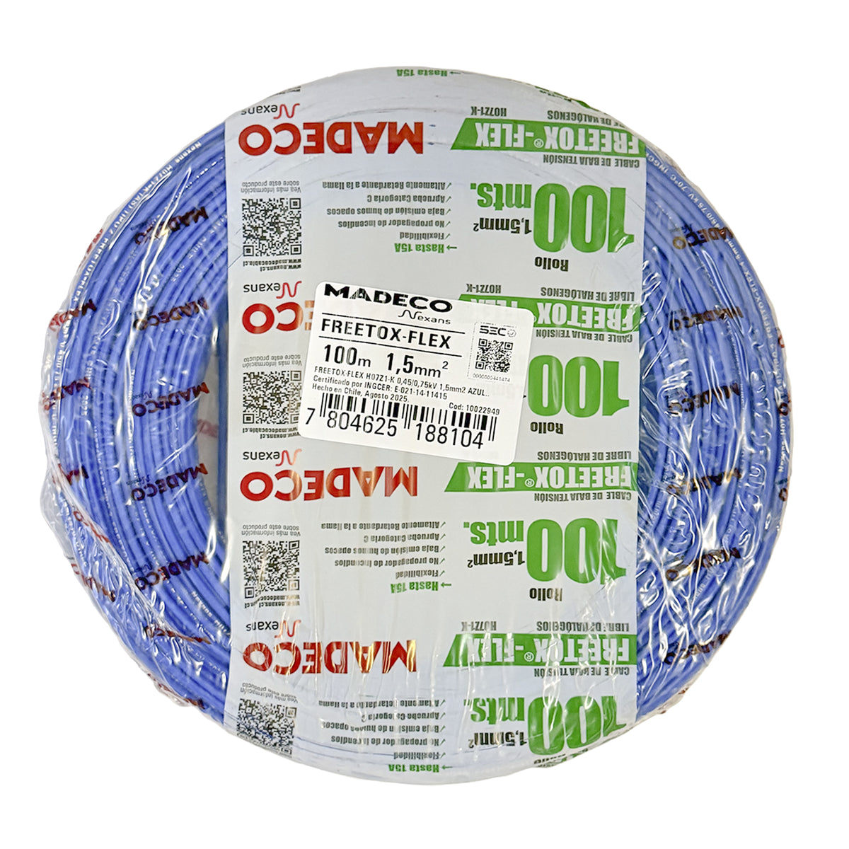 Cable Certificado Evaflex 1,5 mm² Libre De Halógeno (h07z1-k) por 100 metros