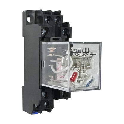 Mini Relé 8 Pin 5A 220V AC Encapsulado + Base Riel Din - CHINT