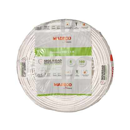 Cable Certificado Evaflex 4mm² Libre De Halógeno (h07z1-k) por 100 metros