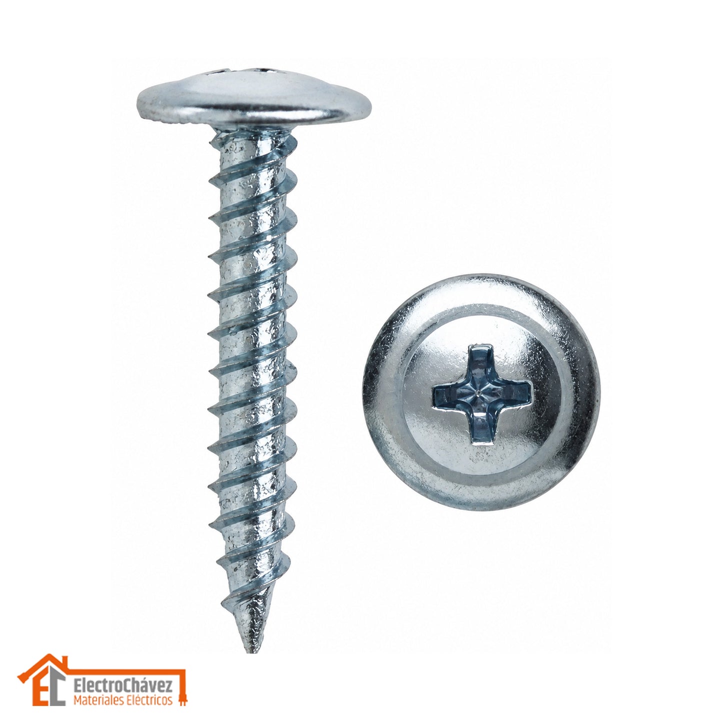 Tornillo Cabeza Lenteja 8x1/2" Punta Fina (100 Unidades)