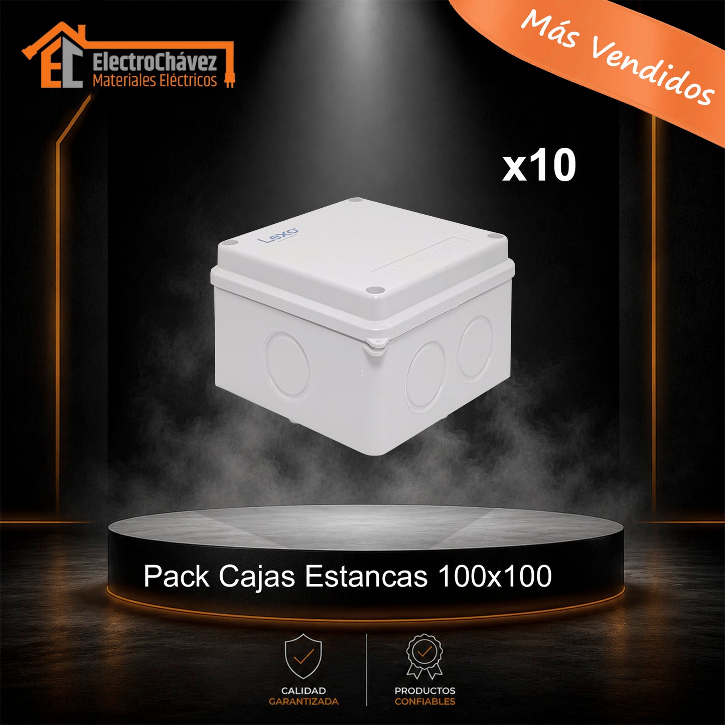 (Pack 10) Caja Estanca Lisa 100x100x70 Exterior IP65