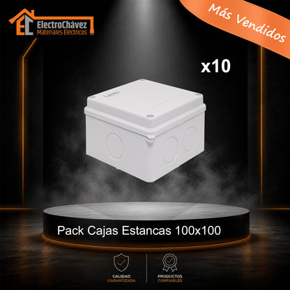(Pack 10) Caja Estanca Lisa 100x100x70 Exterior IP65