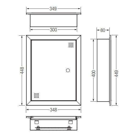 Tablero Metálico 400x300x80mm Embutido Interior