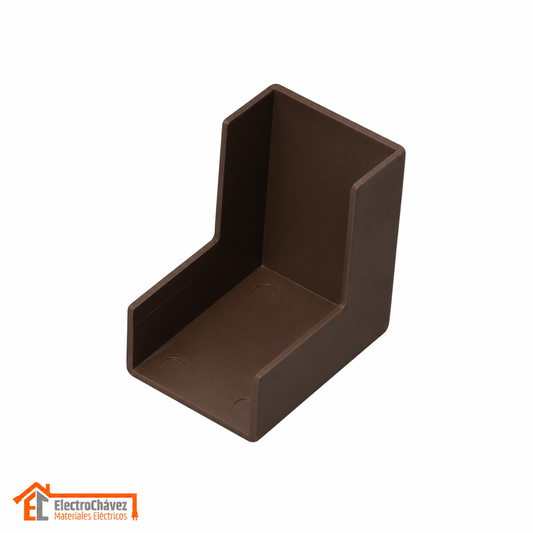 Curva Externa 20x10mm PVC Para Canaleta / Moldura Café